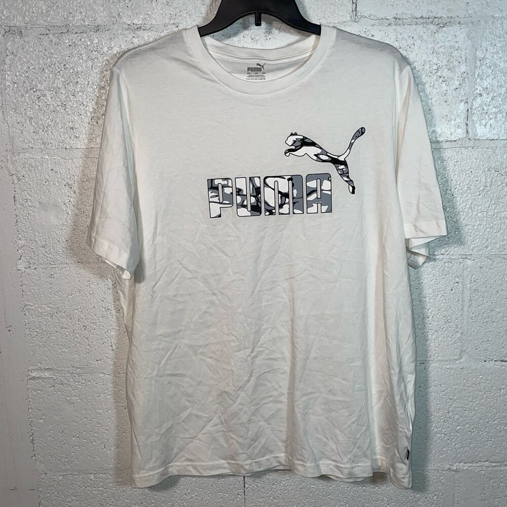 Puma Men's Short-Sleeve Splash Logo-Graphic T-Shirt - White XXL